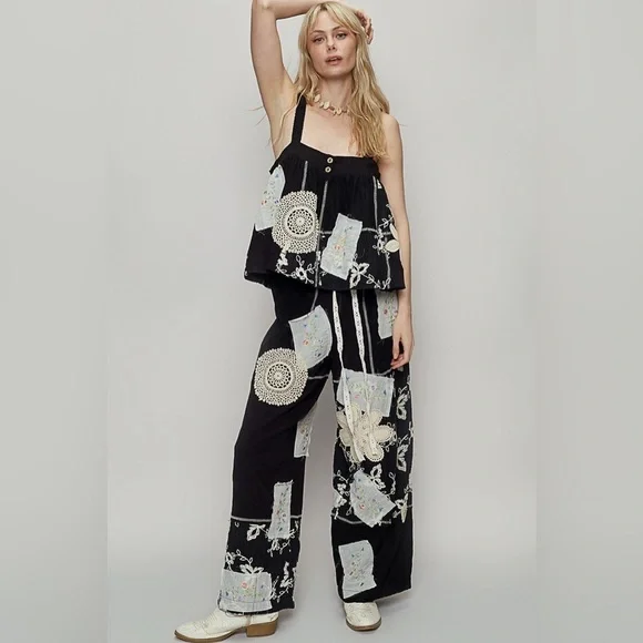 POL Patchwork Pant Top Set - Picture 1 of 1